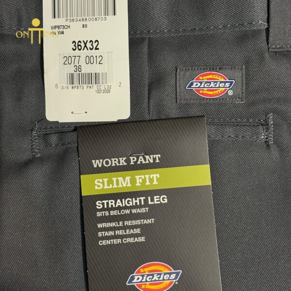 Dickies 873 Slim Workpants - Charcoal - Gambar 3